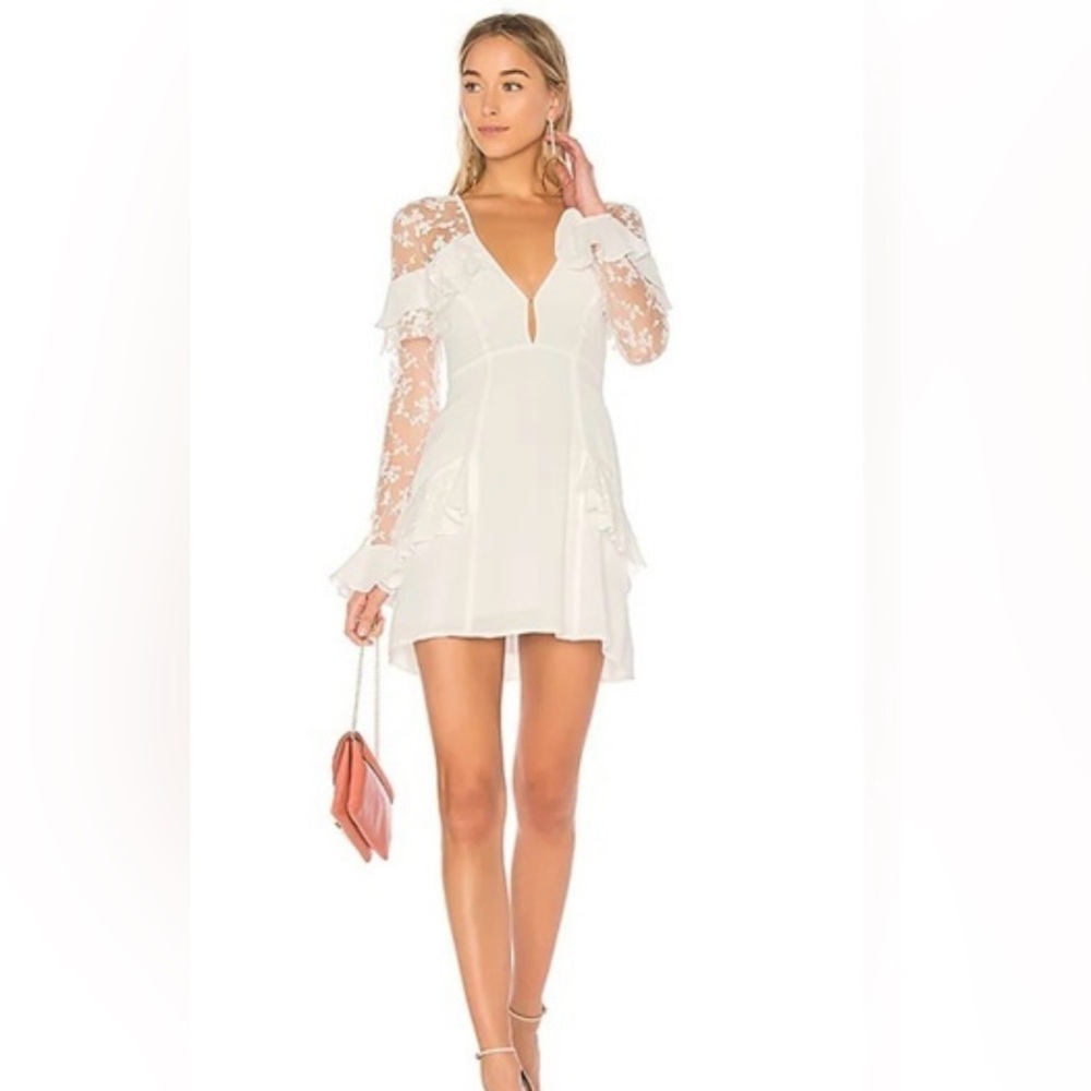 For Love And Lemons Dress with Sheer Floral Details